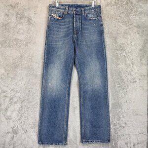Diesel 1980 Mens Jeans 29x30 Blue Loose Straight Button Fly 5 Pocket Denim